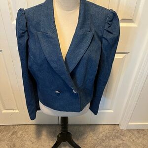 Maison Cinqecri size L Women's Blue denim  Double-Breasted Jacket